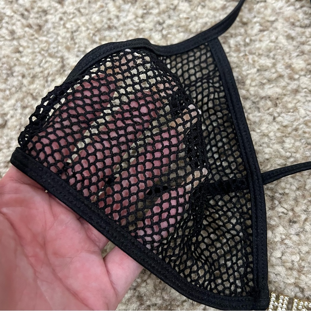 Vintage Y2K Mcbling indie sleaze fishnet hustler Hollywood lingerie bra - Picture 4 of 4